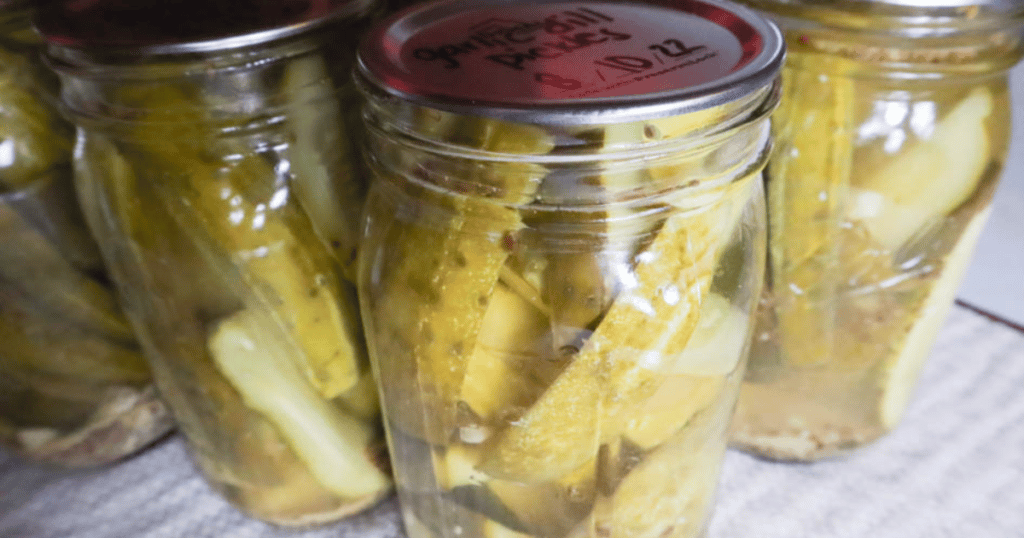 garlic dill pickles in mason jars