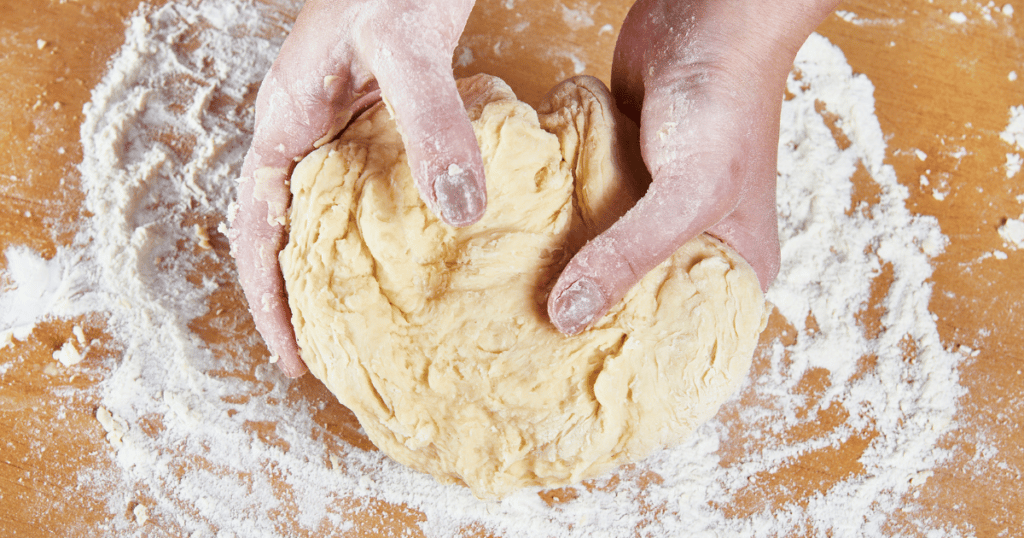 dough on a floured surface